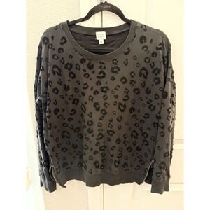 Peyton Jensen Women's Size L Cheetah‎ Print Long Sleeve Blouse